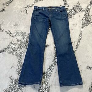 Y2K American Eagle Outfitters Jeans Womens Size 10 Blue Flare Flap Patch Pocket